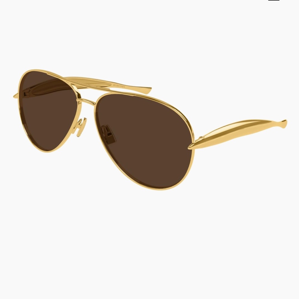 $655 Bottega Veneta Sardine Aviator Brown Gold